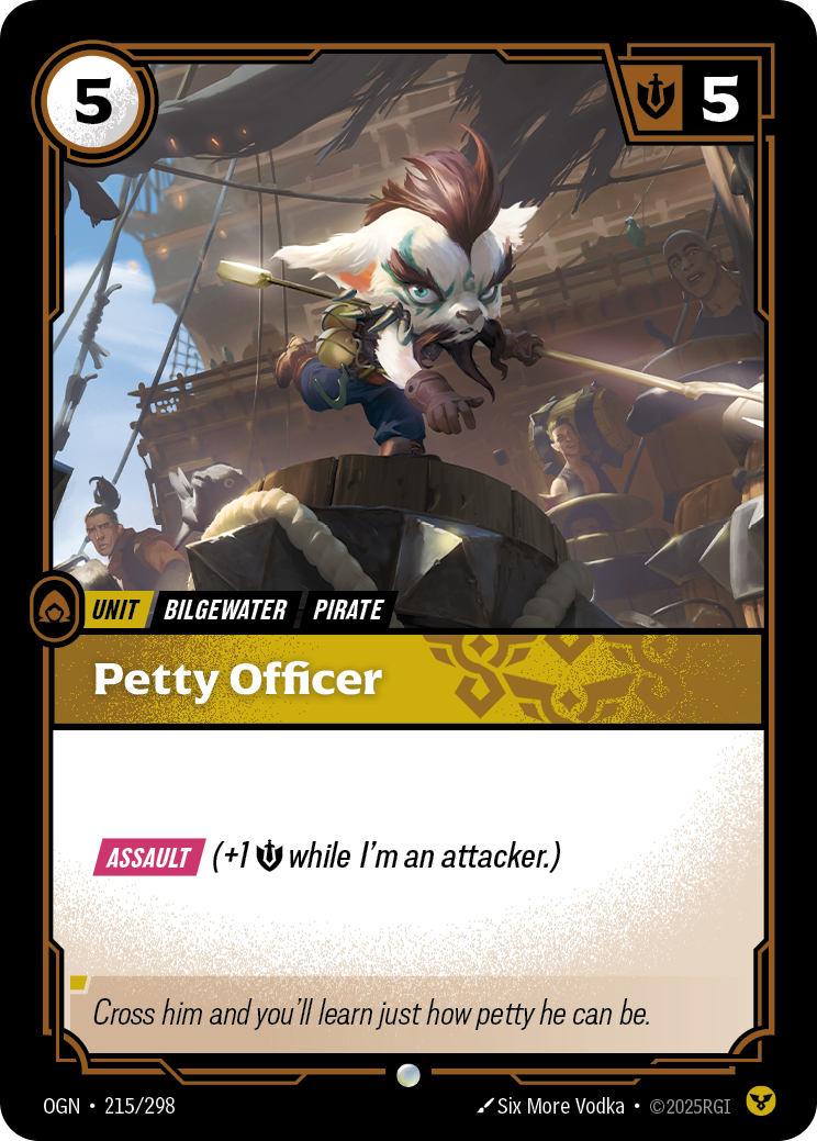 Riftbound Unit: Petty Officer. [Assault] (+1 [S] while I'm an attacker.)