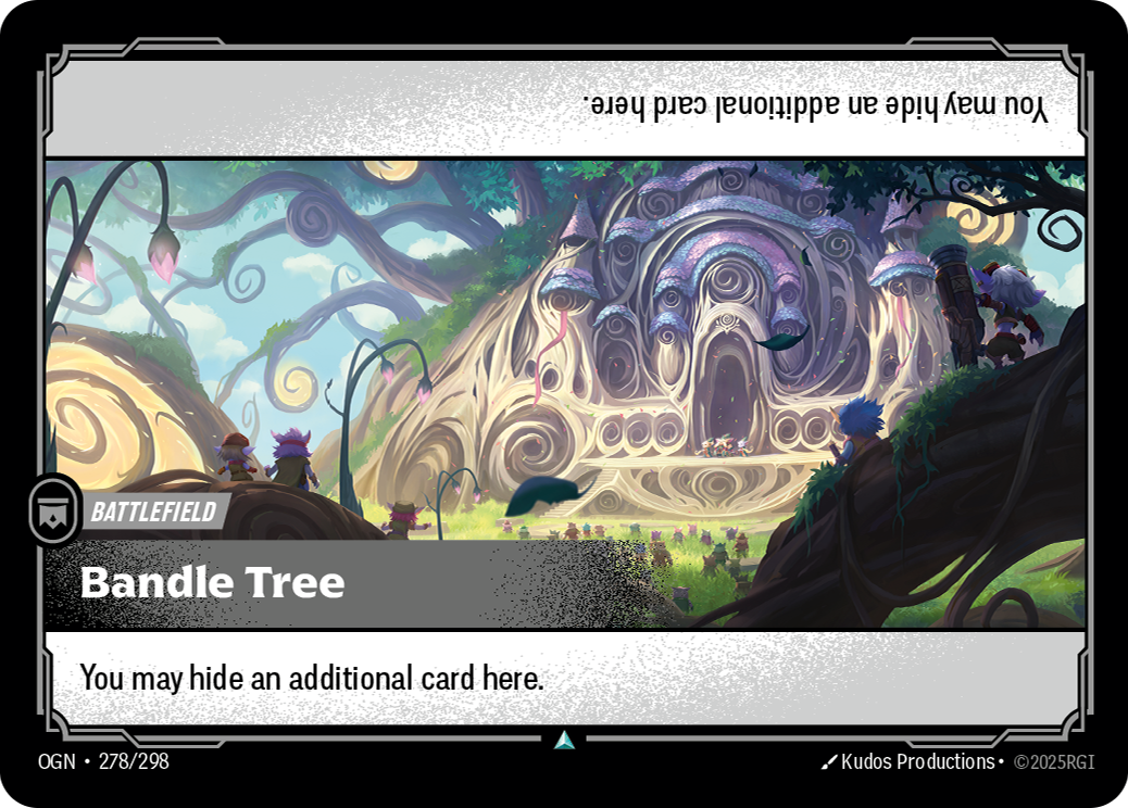 Riftbound Battlefield: Bandle Tree. You may hide an additional card here.