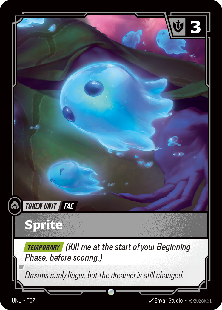 Riftbound Unit: Sprite. [Temporary] (Kill me at the start of your Beginning Phase, before scoring.)