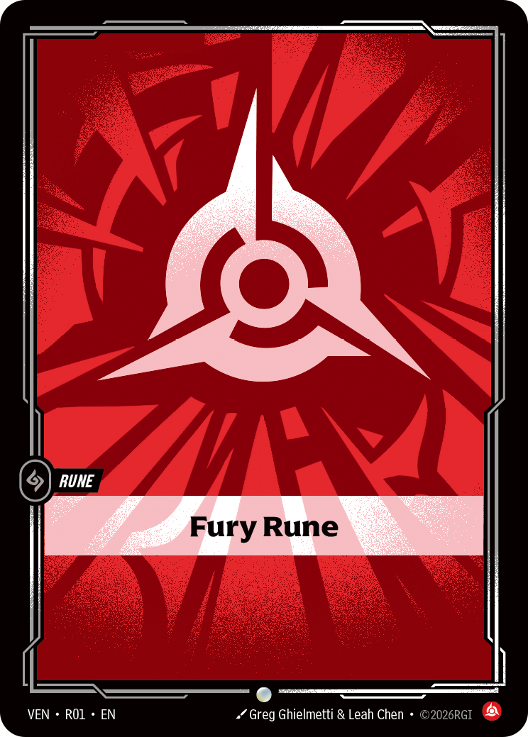 Riftbound Rune: Fury Rune. [NO TEXT]