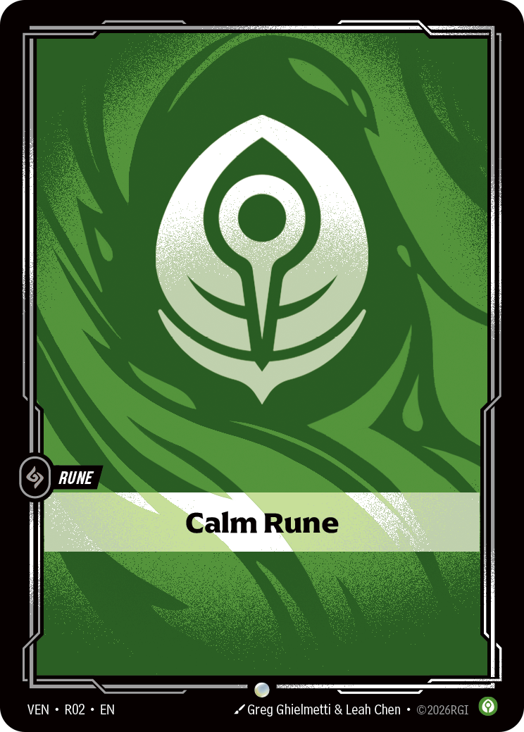 Riftbound Rune: Calm Rune. [NO TEXT]